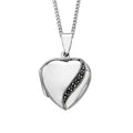 SILVER MARCASITE SET HEART LOCKET