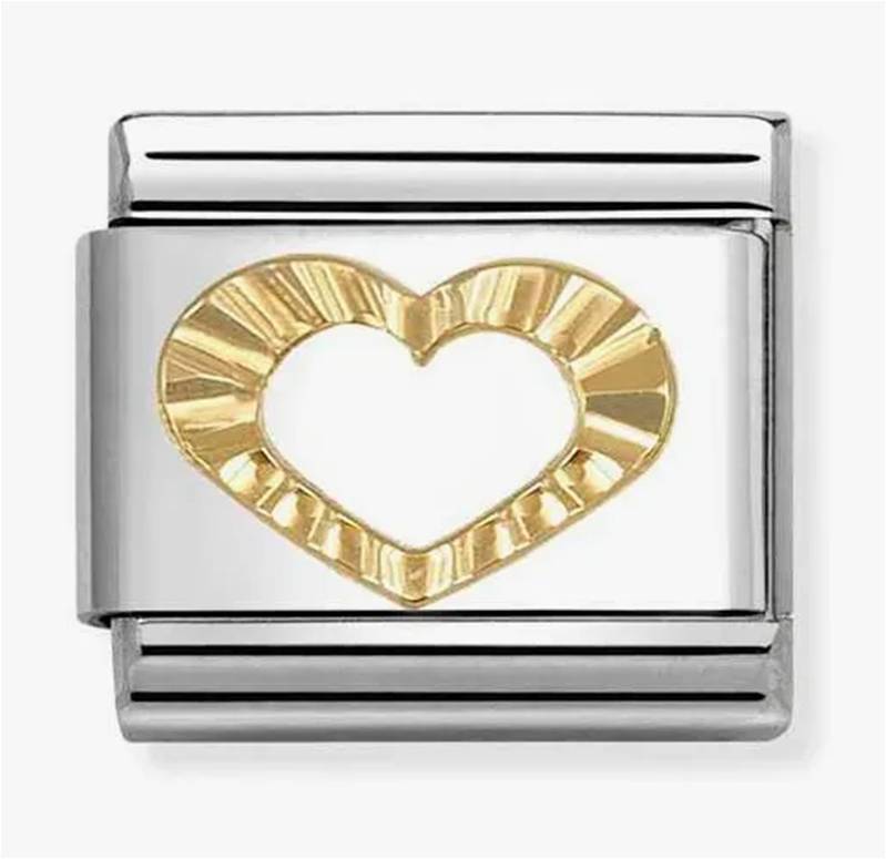 GOLD DIAMOND CUT HEART CHARM