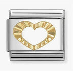 GOLD DIAMOND CUT HEART CHARM