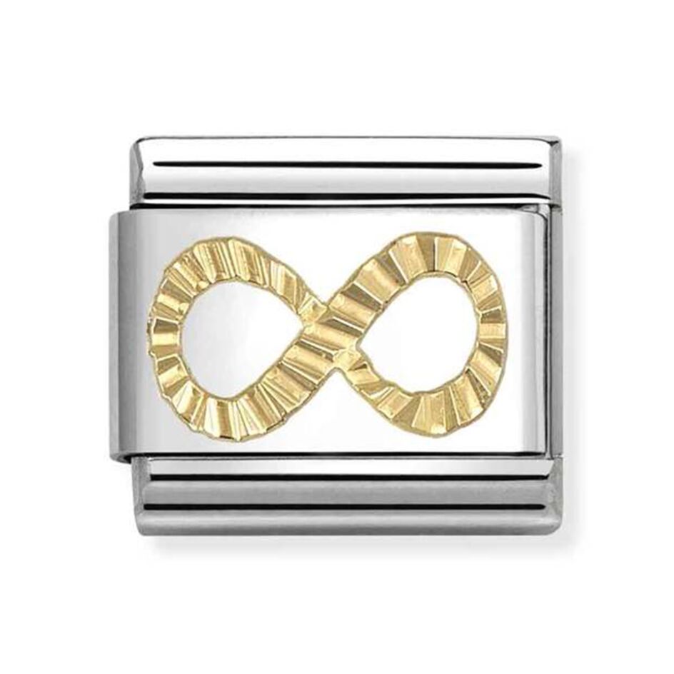 GOLD DIAMOND CUT INFINITY CHARM