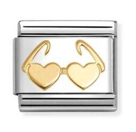 GOLD HEART GLASSES CHARM