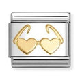 GOLD HEART GLASSES CHARM