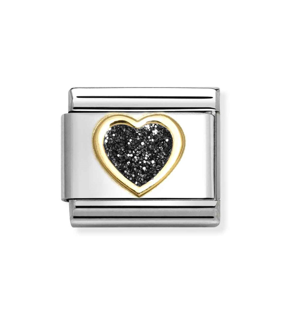 BLACK HEART - GLITTER CHARM