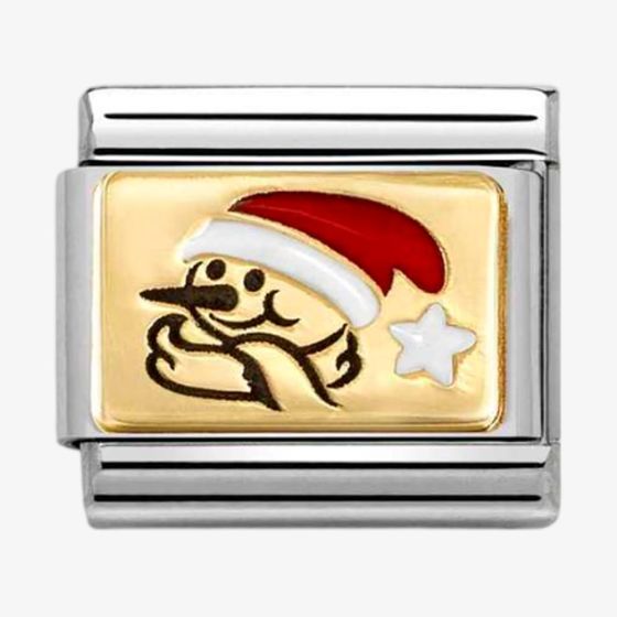 030289/12 NOM SNOWMAN RED HAT ENAMEL PLATES (IC)