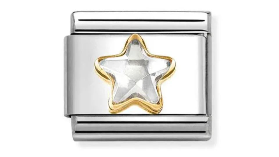 030614/010 NOMINATION WHT CZ STAR CHARM - CZ FACET