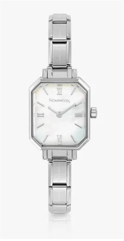 076037/008 NOM SS RECT MOTHER OF PEARL DL. PARIS WATCH