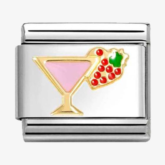 COCKTAIL WITH STRAWBERRY ENAMEL CHARM