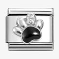 330321/12 NOM SILV CZ BLK EMAN DOG PAW - SYMBOLS