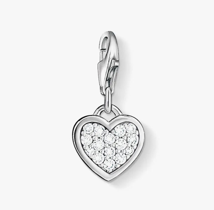 THOMAS SABO SILVER CZ HEART CHARM
