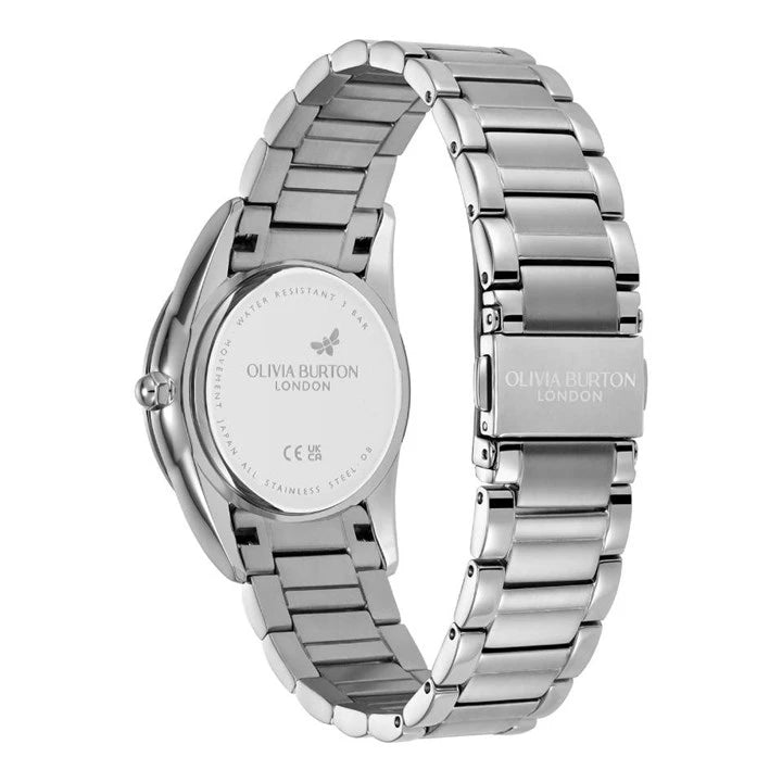 LDS SS OLIVIA B RND CAND D.PINK SWIRL 34MM DL BW