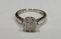 Ladies 9ct White Gold Diamond Cluster Ring