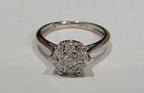 Ladies 9ct White Gold Diamond Cluster Ring