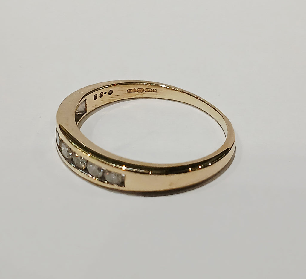 9ct Yellow Gold 7 Diamond Half Eternity Ring