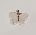 9CT YELLOW GOLD 1.1G CARVED OPAQUE WHT BUTTERFLY PEND | PRE OWNED