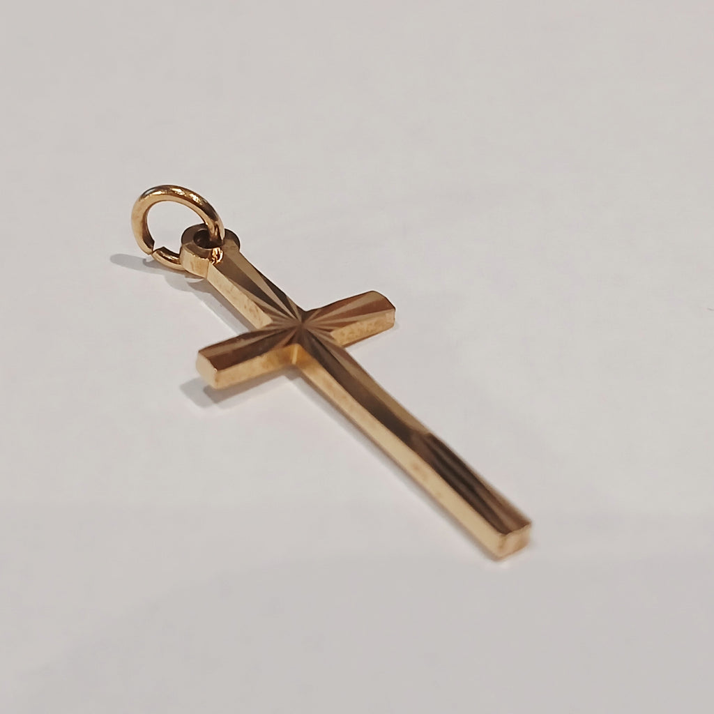 9CT YELLOW GOLD 1.1G DC 30MM CROSS ONLY | PRE OWNED