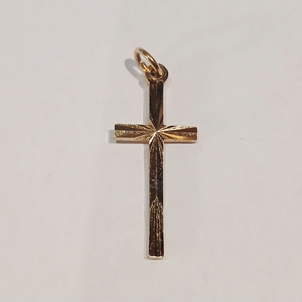 9CT YELLOW GOLD 1.1G DC 30MM CROSS ONLY | PRE OWNED
