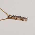 9CT YELLOW GOLD 0.5G 6 DIA CLW SET BAR PEND | PRE OWNED
