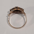 9YG 2.9G 6 GARNET & 3 OPAL CLUSTER RING P | PRE OWNED
