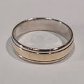 9YG & SILVER EDGE 4.7G 6MM WEDDING BAND RING V | PRE OWNED