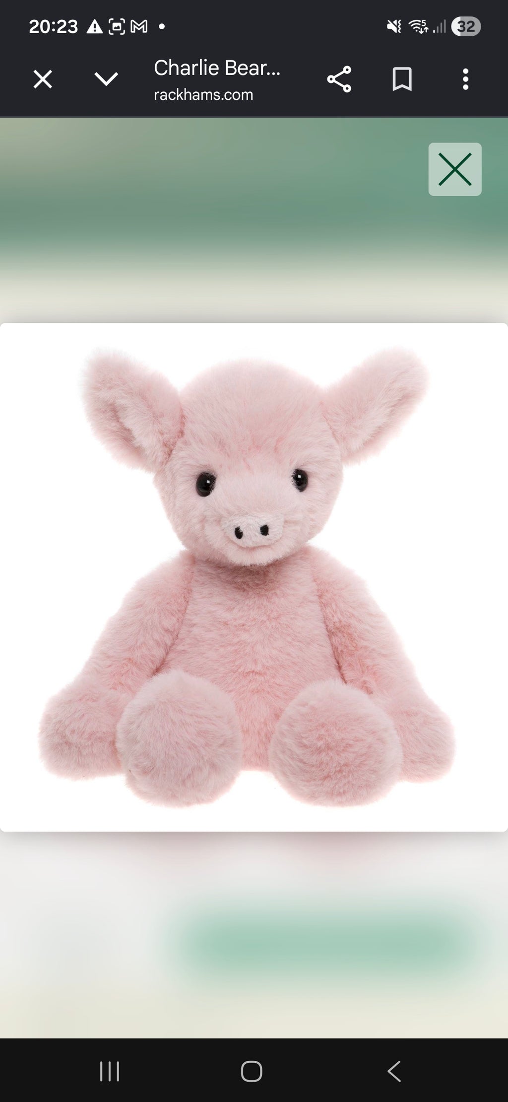 Truffles Piglet Bubblegum Pink CHARLIE BEAR Soft Toy