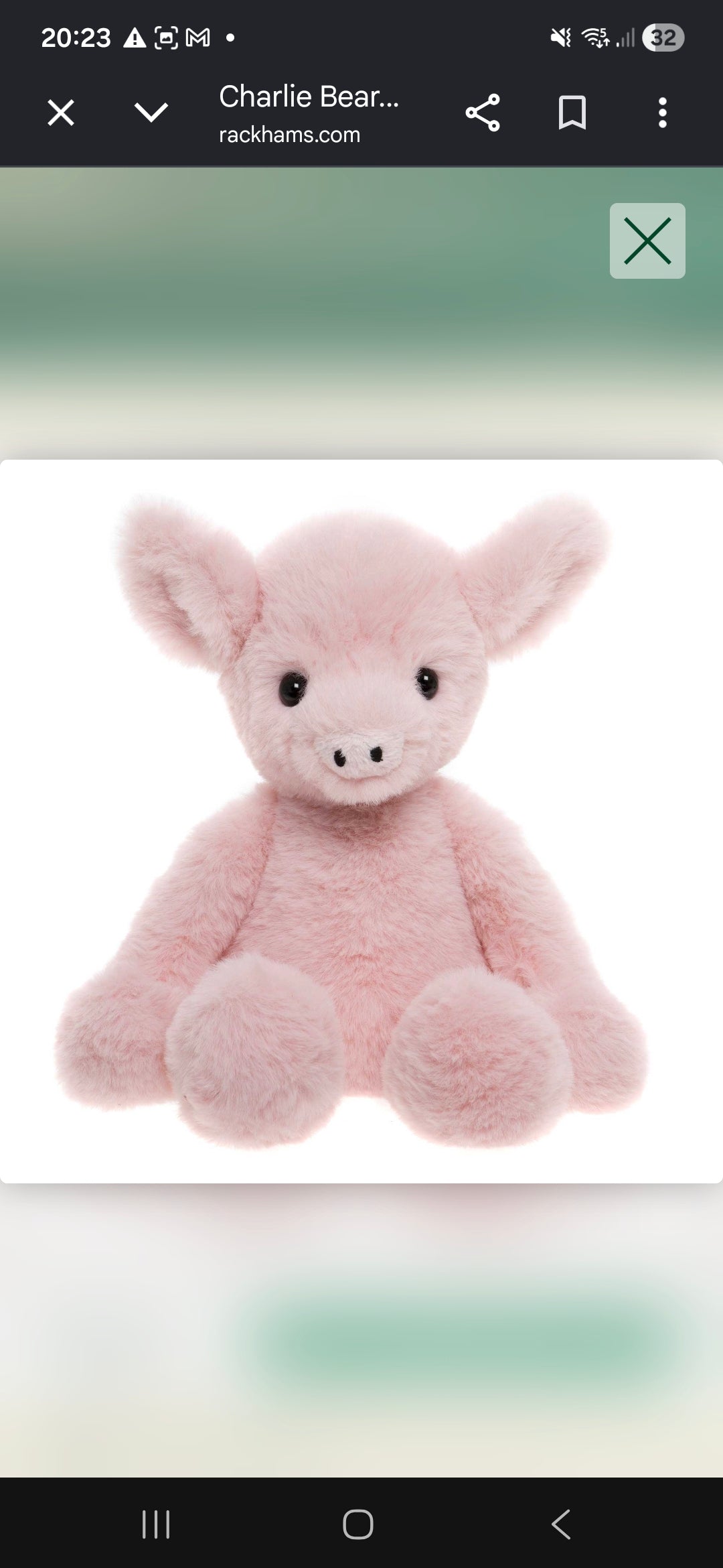 Truffles Piglet Bubblegum Pink CHARLIE BEAR Soft Toy