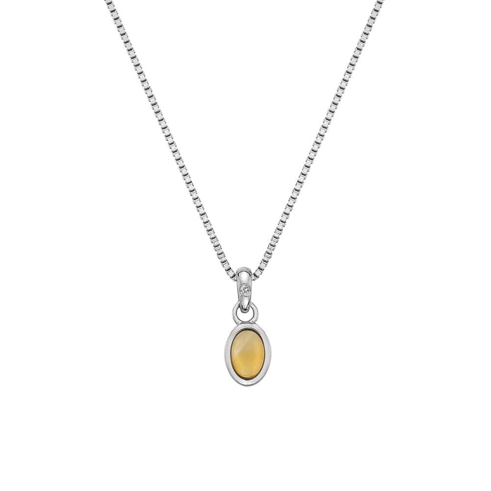 SILV NOVEMBER PEND HOT DIAMONDS 16-18" BOX CHAIN