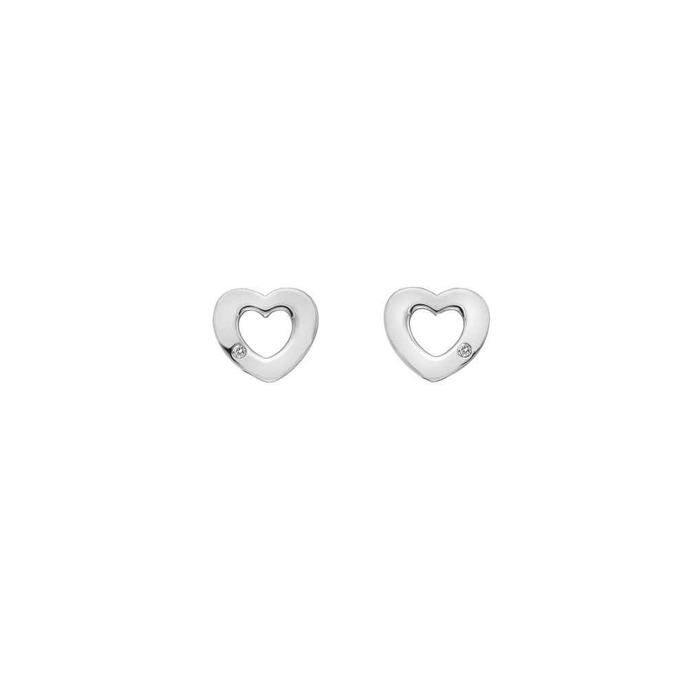 SILV HEART STUD HOT DIAMONDS AMULETS