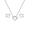 SILV HEART HOT DIAMONDS AMULETS PEND & ER SET