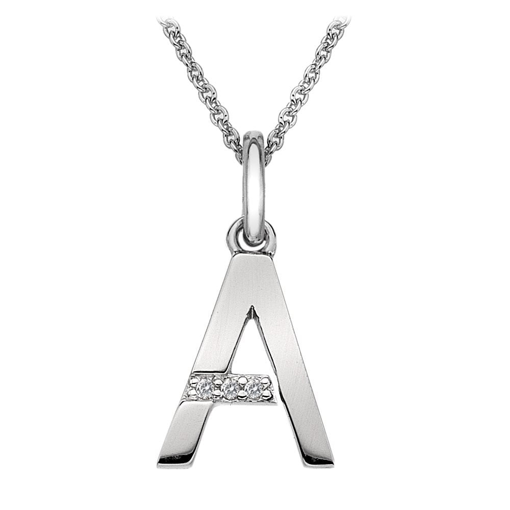 SILV INITIAL A HOT DIAMONDS 16-18" TRACE CHAIN