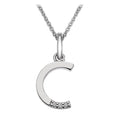 SILV INITIAL C HOT DIAMONDS 16-18" TRACE CHAIN