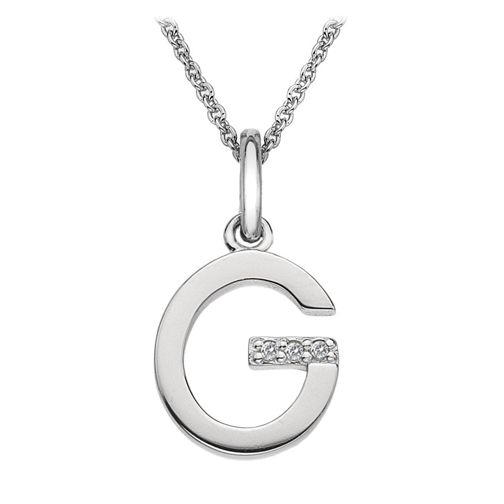 SILV INITIAL G HOT DIAMONDS 16-18" TRACE CHAIN