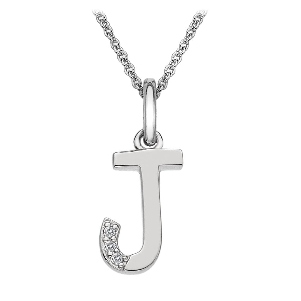 SILV INITIAL J HOT DIAMONDS 16-18" TRACE CHAIN