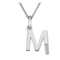 SILV INITIAL M HOT DIAMONDS 16-18" TRACE CHAIN