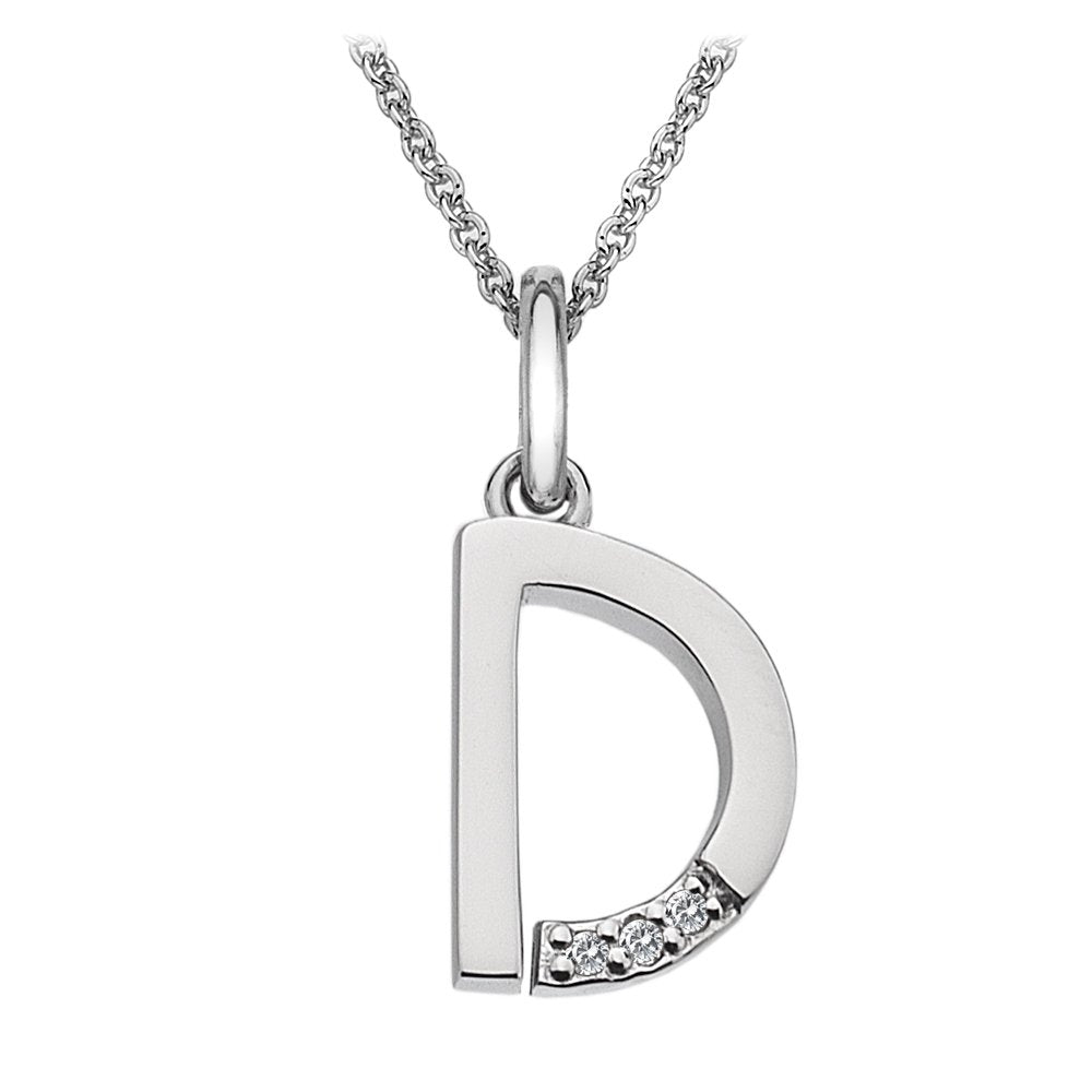 SILV INITIAL D HOT DIAMONDS 16-18" TRACE CHAIN
