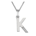 SILV INITIAL K HOT DIAMONDS 16-18" TRACE CHAIN