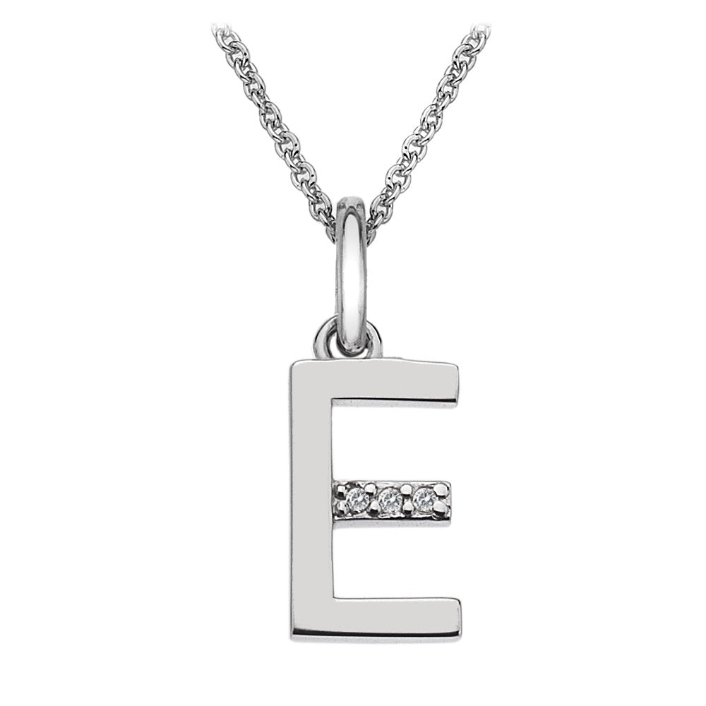 SILV INITIAL E HOT DIAMONDS 16-18" TRACE CHAIN