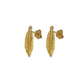 SILVER GOLD PLTE FEATHER STUD ER