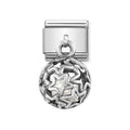 331810/07 NOM WHITE PEARL STARS DANGLE - ROUND CAGES