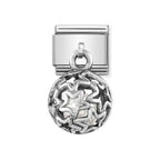 331810/07 NOM WHITE PEARL STARS DANGLE - ROUND CAGES
