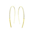 SILV GP PAVE CZ HOOK EARRINGS