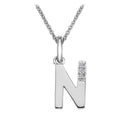 SILV INITIAL N HOT DIAMONDS 16-18" TRACE CHAIN