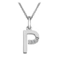 SILV INITIAL P HOT DIAMONDS 16-18" TRACE CHAIN