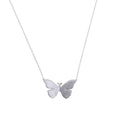 SILV FOLDED BUTTERFLY PEND & CH.