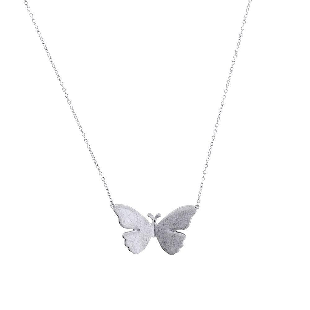 SILV FOLDED BUTTERFLY PEND & CH.