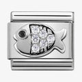 NOM FISH MULTI WHT CZ SILV SHINE