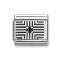 NOM BLK CZ RECT STRIPES - OXIDISED SYMBOL