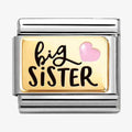 NOM PINK HEART BIG SISTER ENAMEL PLATES (IC)