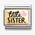 030289/06 NOM PINK HEART LITTLE SISTER ENAMEL PLATES (IC)