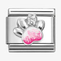 NOM SILV CZ PNK EMAN DOG PAW - SYMBOLS