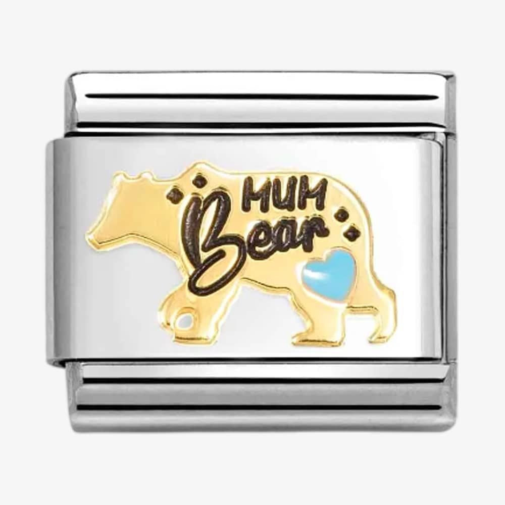 030272/82 NOM MUM BLUE HEART BEAR ENAMEL - SYMBOLS